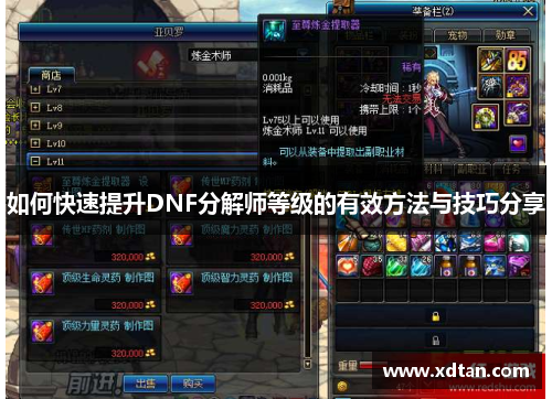 如何快速提升DNF分解师等级的有效方法与技巧分享